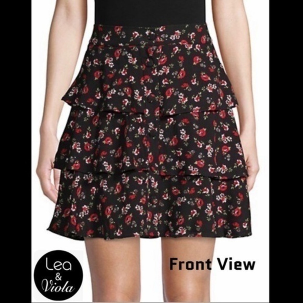Lea & Viola Ruffle Floral Mini Skirt (Host Pick) Size Medium BRAND NEW - Picture 2 of 5